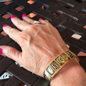 Embedded Stone on Gold Bracelet